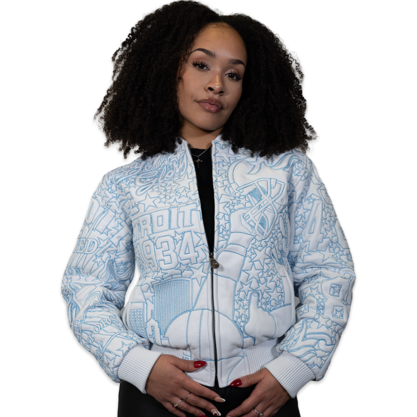 Women's Unchained Embroidered Leather Jacket